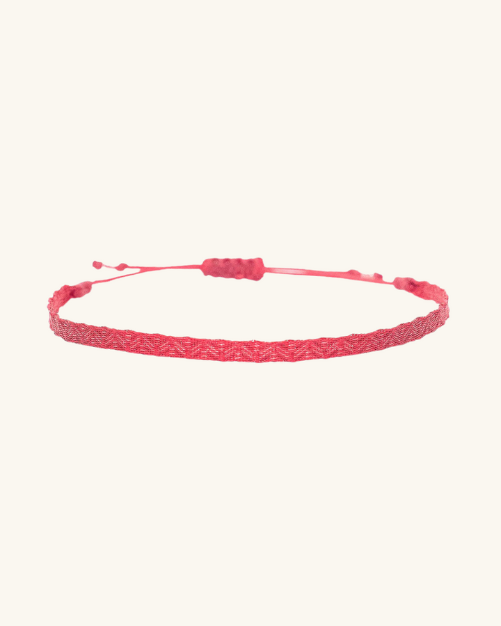 Pulsera Telar Fina Roja