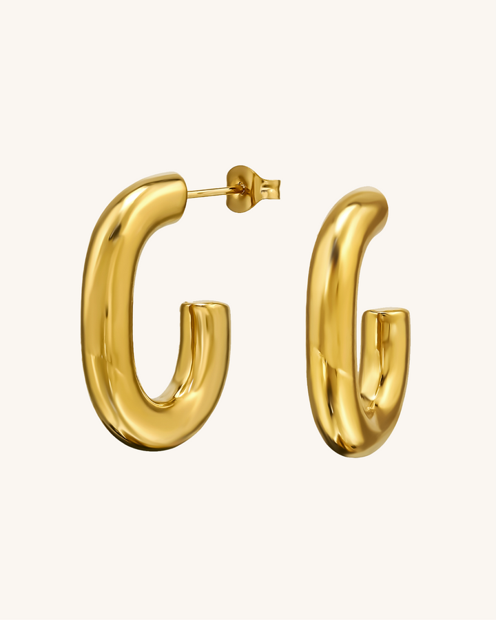 Argollas Rina de Acero Bañado en Oro