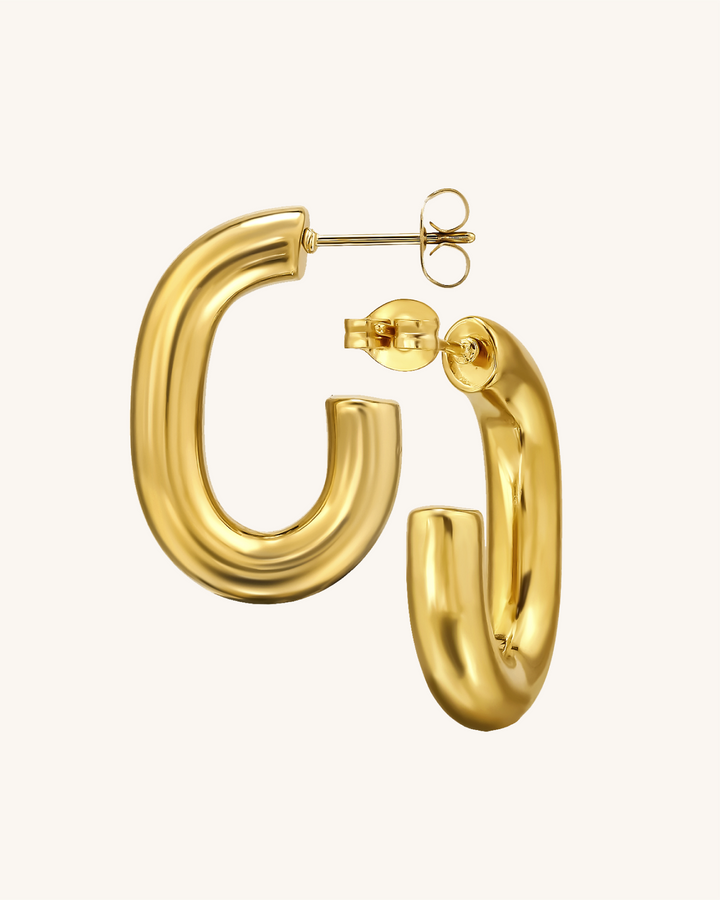 Argollas Rina de Acero Bañado en Oro