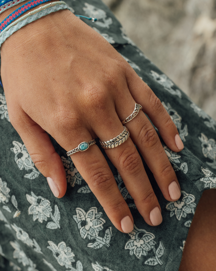 Anillo con Amazonita Ovalada