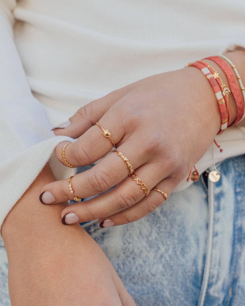 Anillo Corazón Bañado en Oro - Zazü