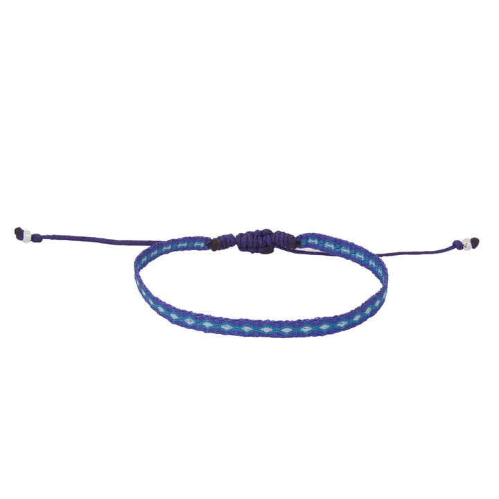 Pulsera Telar Fina Azul y Celeste