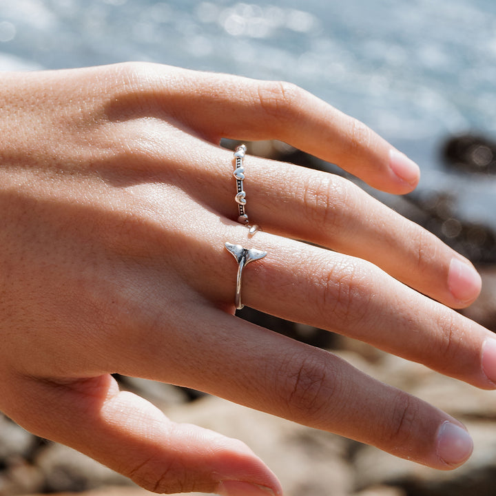 Anillo Polka y Corazones de Plata