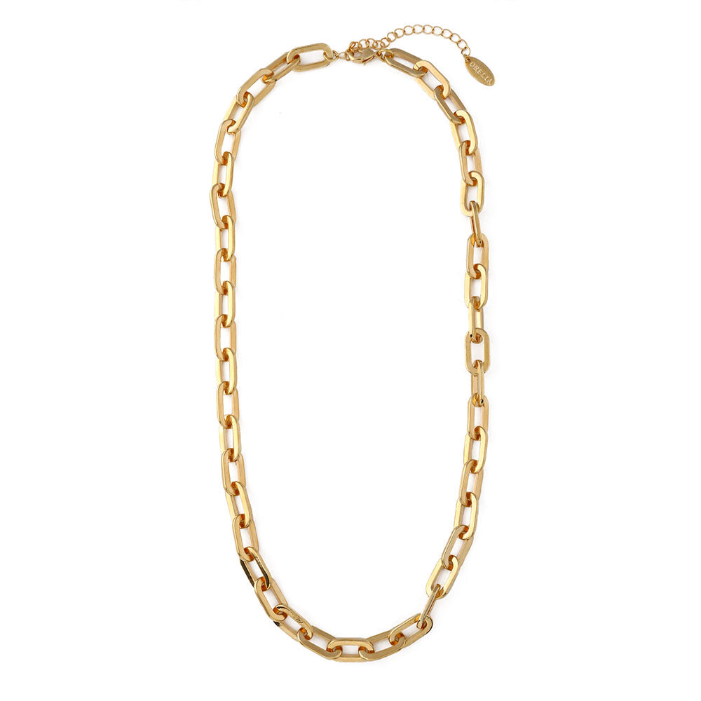 Collar Eslabones Ovalados Bañado en Oro