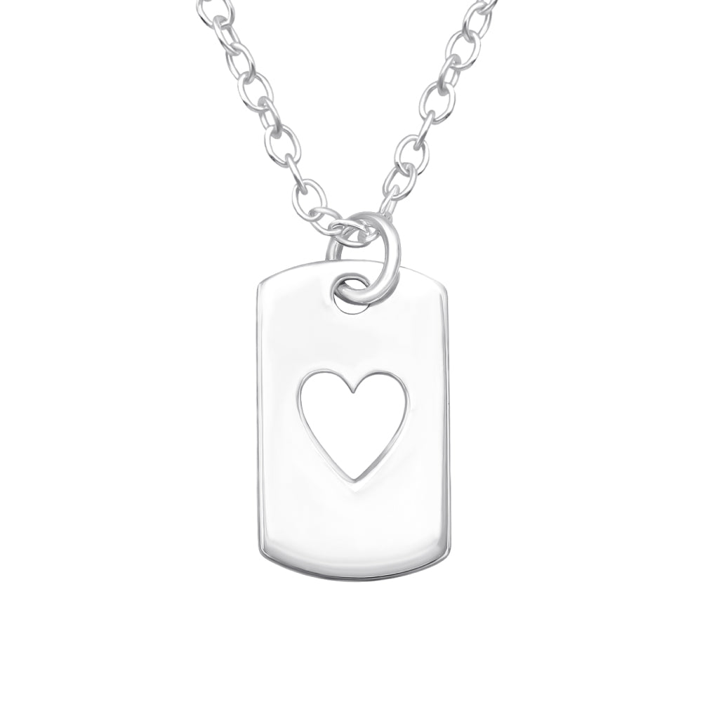 Collar con Placa y Corazón