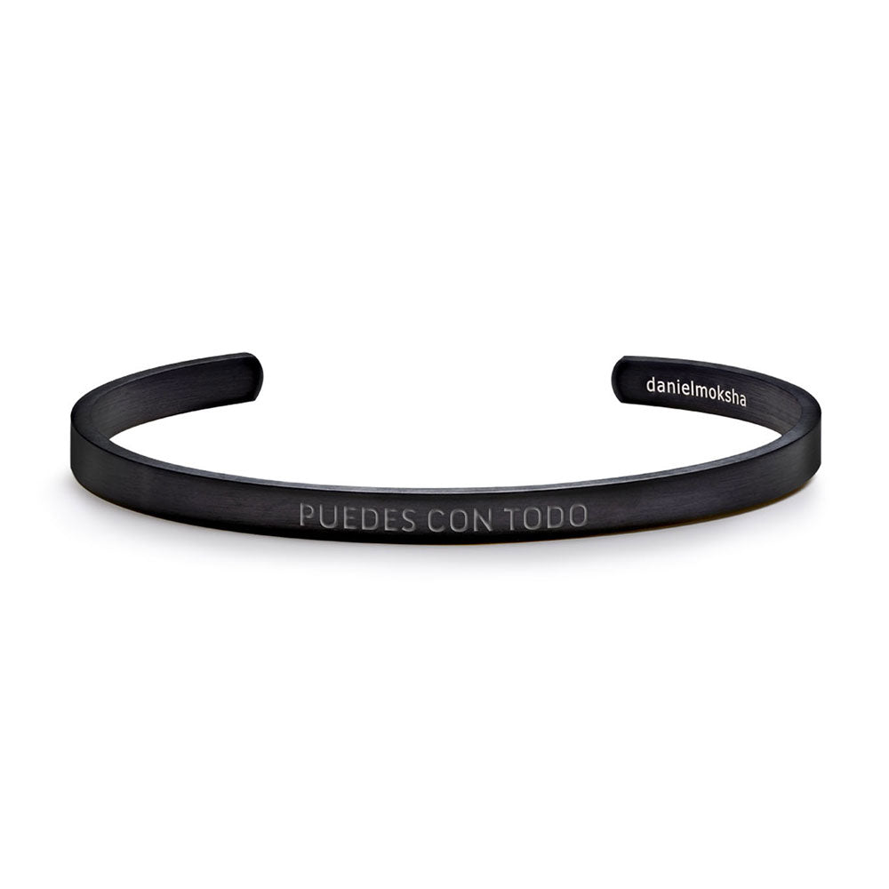 Pulsera Fina de Acero Negro Puedes Con Todo