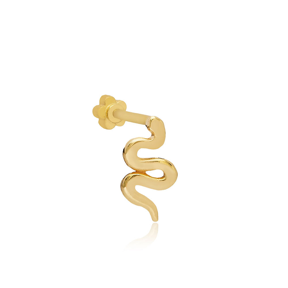 Piercing Serpiente Bañado en Oro