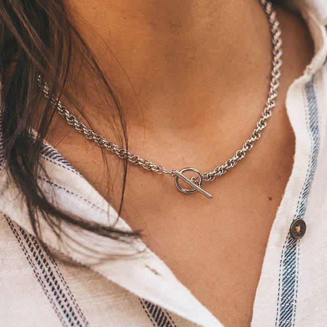 Collar Cuerda Chunky Bañado en Plata