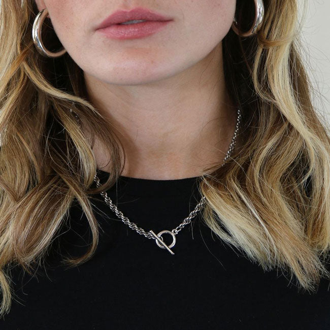 Collar Cuerda Chunky Bañado en Plata