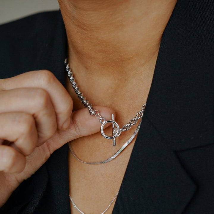 Collar Cuerda Chunky Bañado en Plata