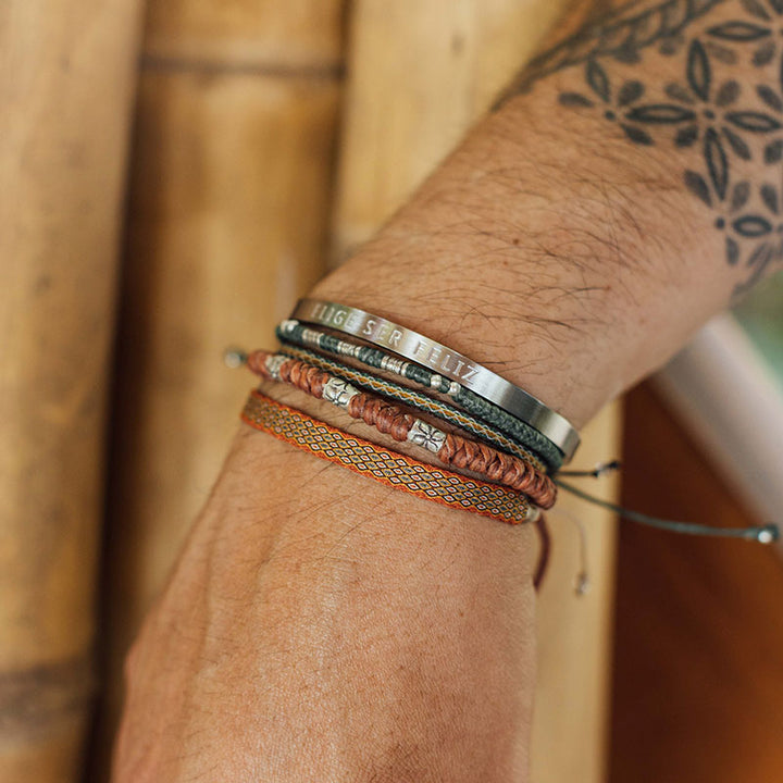 Pulsera Ancha de Acero Elige Ser Feliz