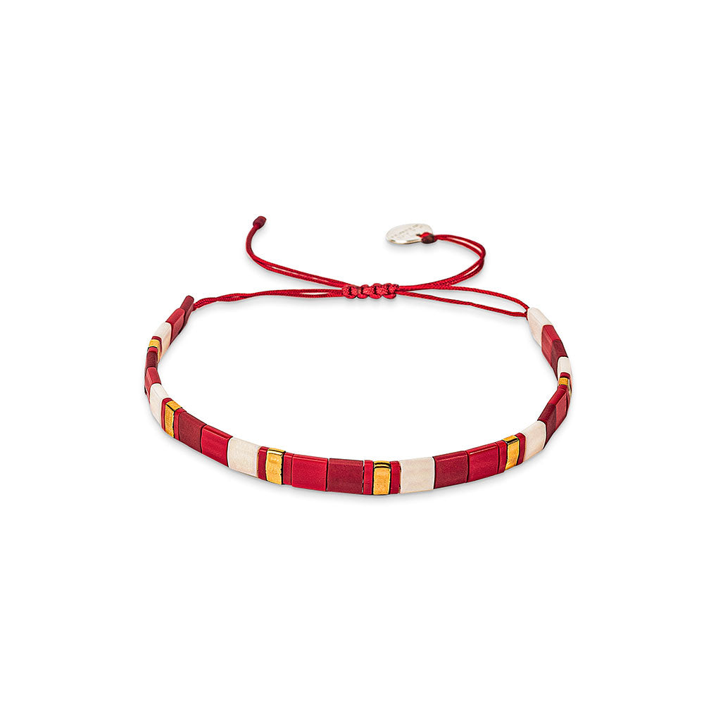 Pulsera Fita Roja y Dorado